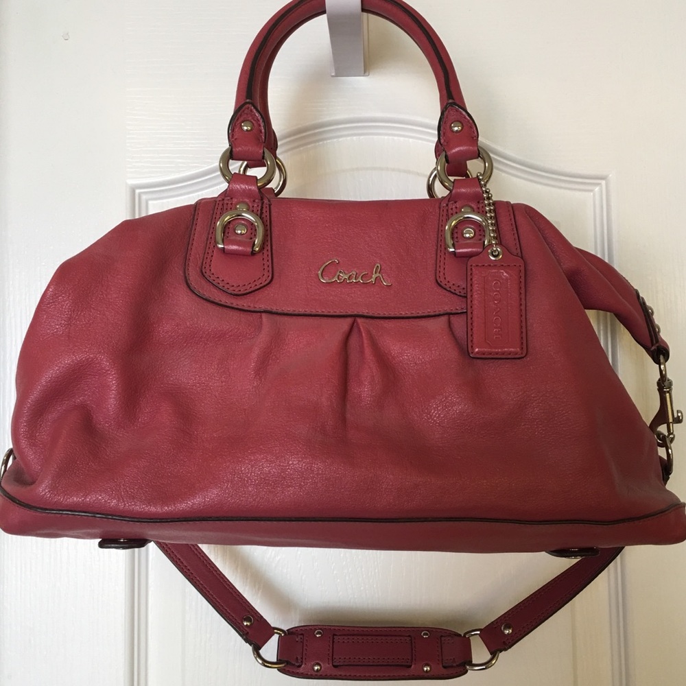 Coach Ashley Satchel Pink Leather